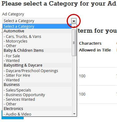 Classifieds Walk-Through: Category Highlight