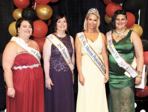 (L – R) 3rd Runner- Jennifer Martin, 2nd Runner-Up Steffany Loper, Ms. Marion Popcorn 2017 Michelle Maynard, and 1st Runner-Up Josette Schaber.