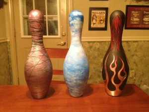 Recycled bowling pins