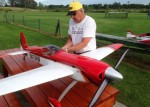Jerry Galbreath of Marion readies his plane for flight.