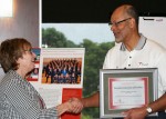 Myra Wilson, Alber Enterprise Center Director, presents award to Kenneth M. Jackson, Director of Human Resources for Triumph Thermal Systems.