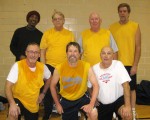 2014 50 and Over Basketball League Champs. Standing L to R: Harold Young, Bob Herr, Tim Conley, and Bill McCoy. Kneeling, L to R: Brad Smith, Steve Badertscher, Dan Murphy. Not pictured: Frank Bellamy and Ken Blue.