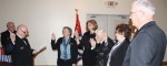 District commander Larry Cole installs commander Phil Osborne’s 2014 Bridge: Sandra Novatny, secretary; Diane Cooper, administrative officer; Ralph Behner, squadron education officer, Ruth Wilcox, executive officer and Jim Ruth, treasurer.