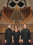 The Three Organists: Elizabeth Iacobucci, Angela Carbetta, and Father Thomas Buffer.