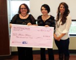 Pictured from left, Heidi Jones, executive director, Marion Matters with English 2367.01 students Connie Varhidi and Drianna Rall and their $3000 Pay It Forward donation check.