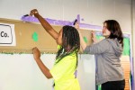 Marion Harding High School students paint the teen room at the Boys and Girls Club of Marion County