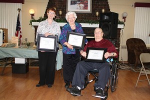 Pictured (left to right): 2015 Pearl Roberts Award Nominees Maureen Marske, Dorothy Boswell (award winner), and Jim Temple.