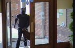 Suspect entering the bank on Friday, June 17, 2016.