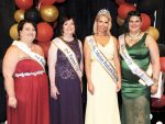 (L – R) 3rd Runner- Jennifer Martin, 2nd Runner-Up Steffany Loper, Ms. Marion Popcorn 2017 Michelle Maynard, and 1st Runner-Up Josette Schaber.