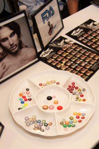An unauthorized cosmetic contact lens display (courtesy of the FDA).