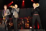 Pictured left to right are Brass Transit members Phil Poppa, Tony Carlucci, and Doug Gibson. Brass Transit performs at the historic Marion Palace Theatre Saturday, March 10. Photo by Kimberly Parry.