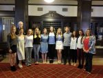 First Row (L-R): Ally McCurdy (Pleasant), Ellie Campbell (Pleasant), Anna Hundley (Ridgedale), Taylor Merritt (Ridgedale), Marlena Stimson (Marion Harding), Camryn Craig (Marion Harding), Cynthia Schneider (Elgin), Harrison Metcalf (Elgin), Brenna Dawson (River Valley), Kylie Lang (River Valley), Neeta Shuff (United Bank). Second Row: Don Stone (United Bank)